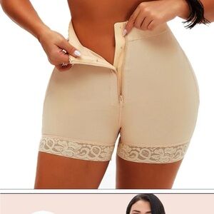 High-Waisted Beige Shapewear Shorts
